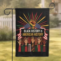 Black History American History Raised Fist Diverse Hands - Heritage Home Decor Garden Flag