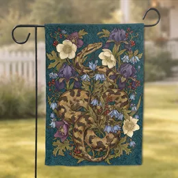 Python Boa Constrictor Art Nouveau Floral - Wildlife Lover Home Decor Gift Garden Flag
