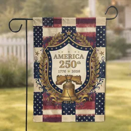 America 250th Patriotic Shield Liberty Bell 1776-2026 - Independence Day Garden Flag