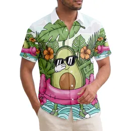 Sunglasses Dabbing Avocado Flamingo Ring Summer Getaway Gift for Avocado Lover Hawaiian Shirt