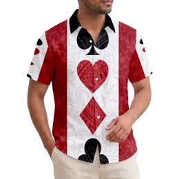 Spade Heart Diamond Club Card Suit Symbols Polynesian Hibiscus - Lifestyle Gift Hawaiian Shirt