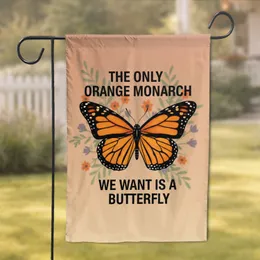 Orange Monarch Butterfly Quote - Wildlife Lover Home Decor Gift Garden Flag