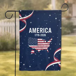 America 1776-2026 United States Map Stars Stripes - USA 250th Anniversary Garden Flag