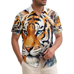 Big Cat Face Blue Eye Tropical Ocean - Wildlife Lover Gift Hawaiian Shirt