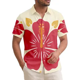 Red Hibiscus Flower Golden Anthurium Tropical Foliage - Premium Home Decor Gift Hawaiian Shirt