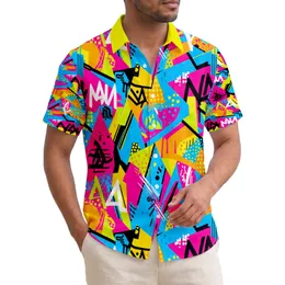 Tropical Graffiti Letterforms Abstract Shapes Geometric Lines Drip - Lifestyle Use Gift Hawaiian Shirt