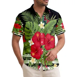 Fuchsia Hibiscus Monstera Leaves Black White Stripes Tropical Home Decor Gift Hawaiian Shirt