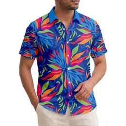 Broad Tropical Leaves Floral Shapes Smaller Silhouettes Small Accents - Home Decor Gift Hawaiian Shirt
