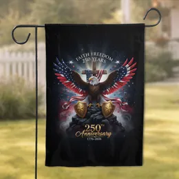American Eagle Flag Cross Faith Freedom - USA 250th Anniversary 1776-2026 Garden Flag