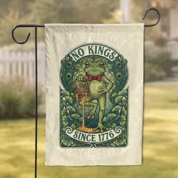 Defiant Frog No Kings Crown 1776 - USA 250th Anniversary Independence Day Garden Flag