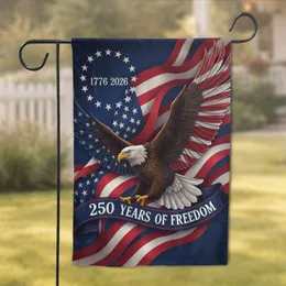 Bald Eagle American Flag 250 Years of Freedom - Independence Day Gift for Veterans Garden Flag