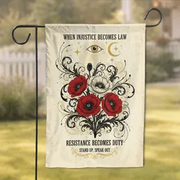 Poppies All Seeing Eye Resistance Duty - Injustice Activism Home Decor Gift Garden Flag