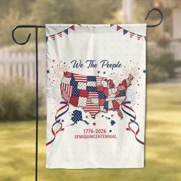 We The People USA Map Patriotic Emblem - USA 250th Anniversary Semiquincentennial Garden Flag