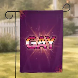 Gay Text Lesbian Pride Colors – Pride Celebration Home Decor Gift Garden Flag