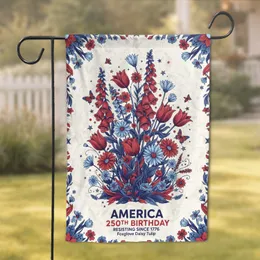 America 250th Birthday Patriotic Wildflowers - Independence Day Garden Flag