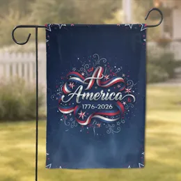 America 1776-2026 Ribbons Stars - USA 250th Anniversary Independence Day Garden Flag