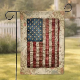 Rustic Patchwork American Flag - Farmhouse Americana Home Decor Garden Flag