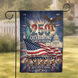 Bald Eagle Liberty Bell Fife Drum Corps - USA 250th Anniversary Gift for Veterans Garden Flag
