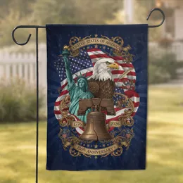 Bald Eagle Liberty Bell Statue of Liberty USA 250th Anniversary 1776-2026 Independence Day Garden Flag