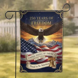 Bald Eagle American Flag 250 Years Freedom USA 250th Anniversary Independence Day Gift For Veterans Garden Flag