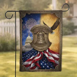 Liberty Bell Bald Eagle Capitol - USA 250th Anniversary Independence Day Gift Garden Flag