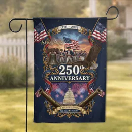 USA 250th Anniversary Liberty Bell Bald Eagle - Independence Day Commemoration for Veterans Garden Flag