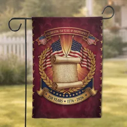 Declaration of Independence Scroll American Flag - USA 250th Anniversary Independence Day Garden Flag