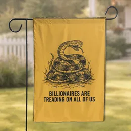 Gadsden Rattlesnake Billionaires Treading - Political Statement Activism Gift Garden Flag