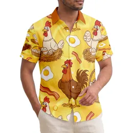 Hens Roosters Fried Eggs Bacon - Breakfast Lover Gift For Chicken Lovers Hawaiian Shirt