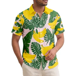 Bunches of Ripe Yellow Bananas Lush Green Banana Leaves - Tropical Island Lifestyle Gift Hawaiian Shirt