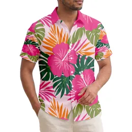 Hibiscus Tropical Flowers Green Leaves Botanical Fronds - Tropical Decor Gift Hawaiian Shirt