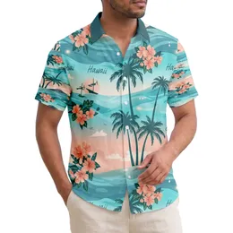Aloha Hawaii Palm Trees Volcanic Island Tropical Flowers Ocean - Tropical Getaway Gift Hawaiian Shirt