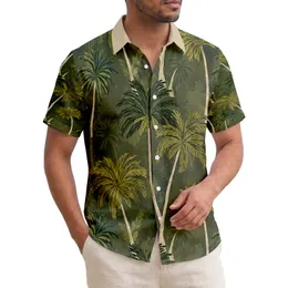 Dense Layered Tropical Palm Fronds Long Curved Trunks Canopy - Home Decor Gift Hawaiian Shirt