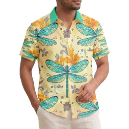 Dragonfly Tropical Flowers Abstract Leaf - Nature Lover Home Decor Gift Hawaiian Shirt