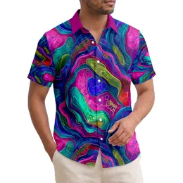 Tropical Agate Slices Geological Strata Cracked Texture Fluid Forms - Travel Essentials Hawaiian Shirt