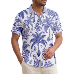 Botanical Toile Tropical Palm Trees Banana Leaves Ferns Palmettos - Home Decor Gift Hawaiian Shirt