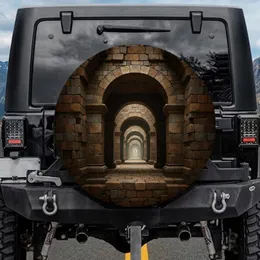 Mysterious Grand Ancient Stone Arched Tunnel - Home Decor Gift for Architecture Lover Spare Tire Cover