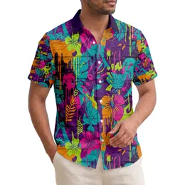 Dripping Paint Graffiti Skull Tropical Leaves Brick Wall - Urban Lifestyle Gift for Street Art Fan Hawaiian Shirt