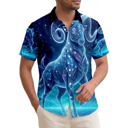 Celestial Ram Aries Zodiac Constellation - Astrology Lover Home Decor Gift Hawaiian Shirt