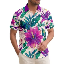 Tropical Flowers Exotic Blossoms Botanical Leaves Stems Abstract Floral Forms - Home Decor Gift Hawaiian Shirt