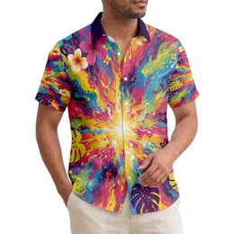 Vibrant Color Burst Explosion Rainbow Splash - Hawaiian Tropical Lifestyle Gift Hawaiian Shirt