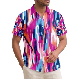 Tropical Flowing Ikat Brushstrokes Continuous Coverage - Home Decor Gift Hawaiian Shirt