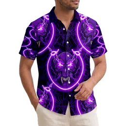 Purple Skull Electric Lightning Aquatic Creature - Dark Fantasy Fan Gift Hawaiian Shirt