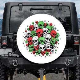 Pop Art Skulls Alien Heads Geometric Shapes - Graphic Novel Fan Gift Spare Tire Cover