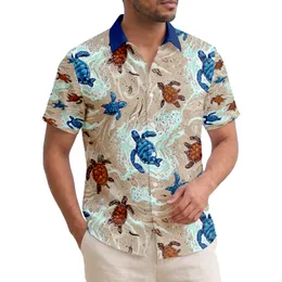 Iridescent Blue Sea Turtle Hatchlings Ocean Shore - Coastal Wildlife Lover Gift for Beachgoers Hawaiian Shirt