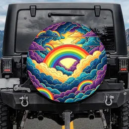 Rainbow Arches Rolling Layered Cloud Formations Skyscape - Everyday Style Gift Spare Tire Cover