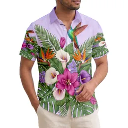 Hummingbird Tropical Flowers Calla Lily Bird of Paradise - Wildlife Lover Gift Hawaiian Shirt