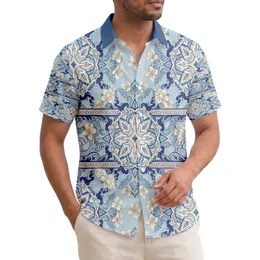 Hibiscus Anthurium Plumeria Tropical Floral Lauhala Waves - Home Decor Gift Hawaiian Shirt