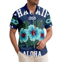 Hawaii Aloha State Hibiscus Floral Tropical Leaves Vacation Gift Hawaiian Shirt