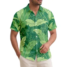Large Stylized Banana Leaf Tropical Foliage Lush Greenery - Home Decor Gift Hawaiian Shirt